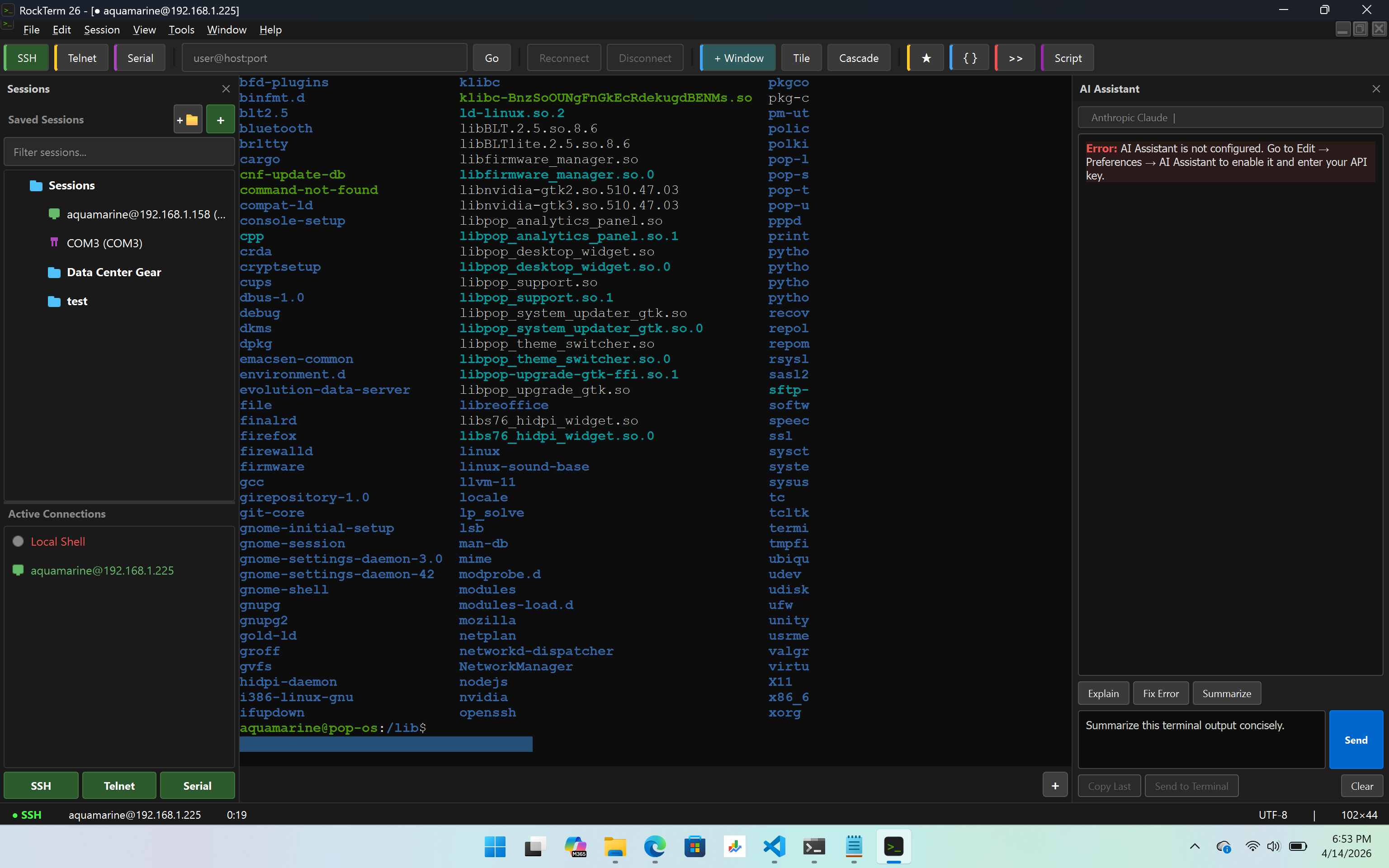 RockTerm — terminal emulator with SSH, Telnet, and serial console sessions
